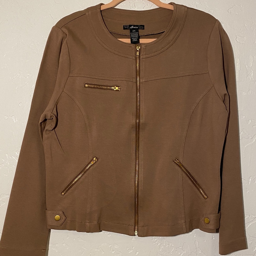 NWOT- Finesse zipper front, cropped jacket, 2X.